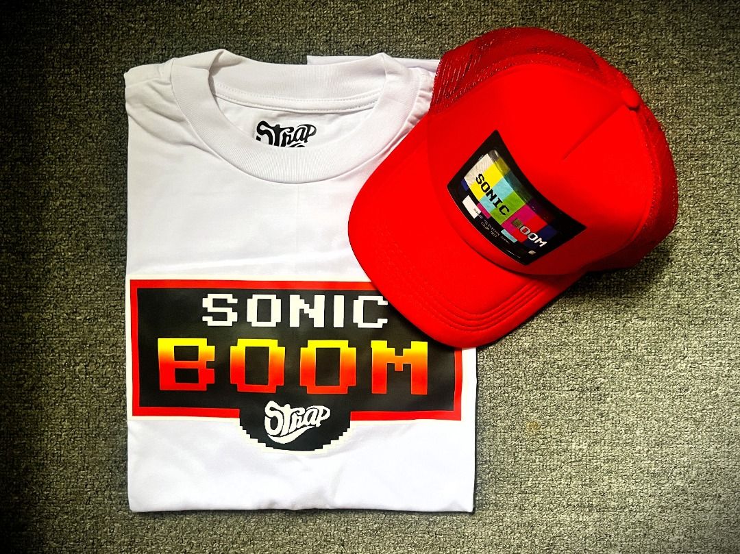 LIMITED: Sonic Boom PH Merch Bundle (Strap Shirt + ALLCAPS Cap) (Category: Shirts) located in Cebu City. Submitted by tothephatcave (Listing ID 1470627062, Image 2). Description: Rep the local scene with this exclusive limited-run merchandise bundle from Sonic Boom Philippines! Available Items: Sonic Boom x ALL CAPS Always LTD Cap: The signature classic mesh cap. Sonic Boom x Strap T-Shirt: A premium graphic tee collab with Cebu skate brand Strap