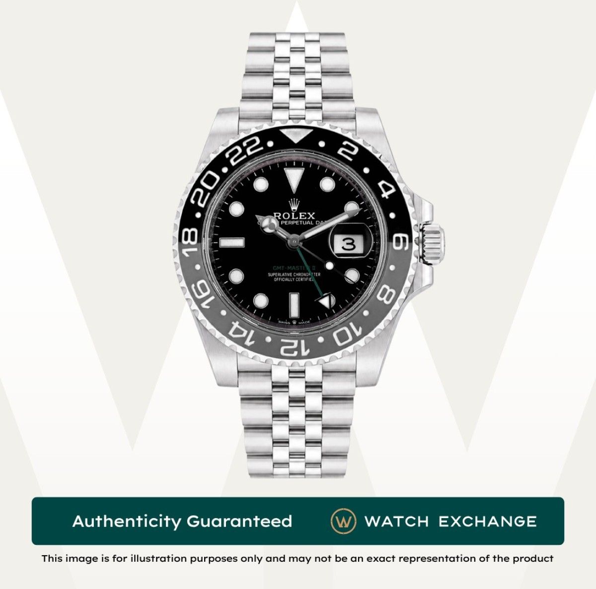 [LNIB] Rolex GMT Master II Bruce Wayne Jubilee 126710GRNR Black Dial Z30079 Aug 2026 (Category: Watches) located in Singapore. Submitted by watchexchange.sg (Listing ID 1470665168, Image 1). Description: [LNIB] Rolex GMT Master II Bruce Wayne Jubilee 126710GRNR Black Dial Z30079 Aug 2026 Price: $26,800 Brand: Rolex Model: 126710GRNR Condition: LNIB Dial: Black Case Diameter: 40mm Material: Stainless Steel Original Box: Yes Original Cert/Papers: Y