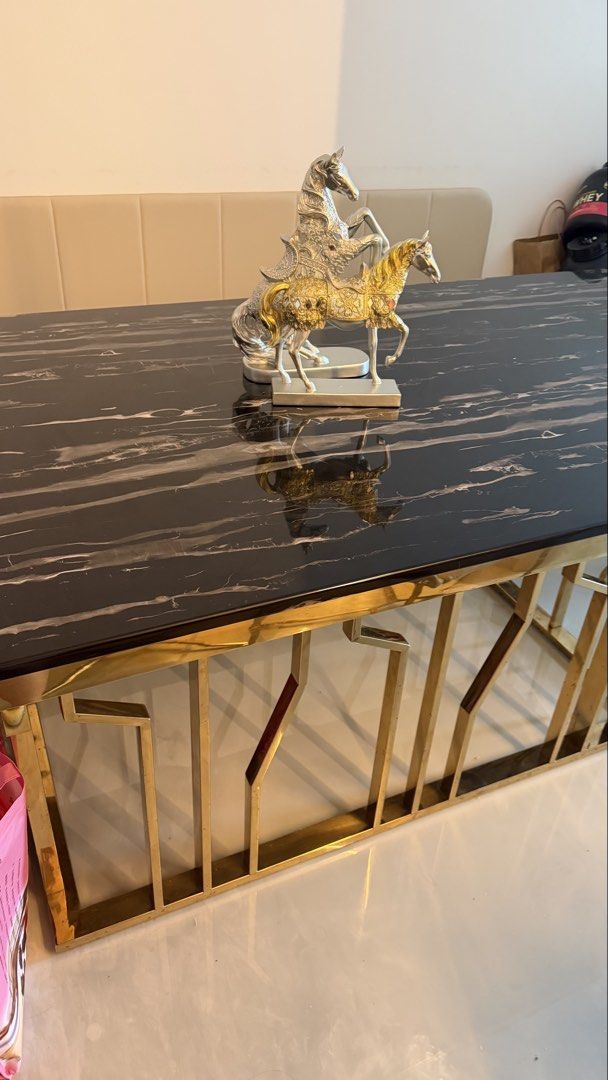 Long Dining Table (Category: Tables & Sets) located in Singapore. Submitted by bestview (Listing ID 1470677149, Image 1). Description: Elegant marble top table with solid metal base. 2000mx 1000mm with height 760mm. Base: 1300mm x 700mm.
