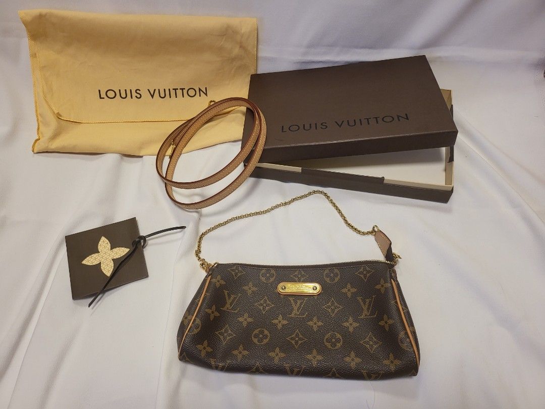 Louis Vuitton Monogram Pochette Accessories Handbag with Straps (Category: Luxury Bags & Wallets) located in Pasig City. Submitted by angel025 (Listing ID 1470605774, Image 3). Description: - Iconic monogram canvas pattern - Secure top zip closure with gold-tone hardware - Clean brown fabric lining with spacious interior - Includes 2 straps: detachable leather strap and a chic gold chain strap - Comes with matching presentation box - Versatile an