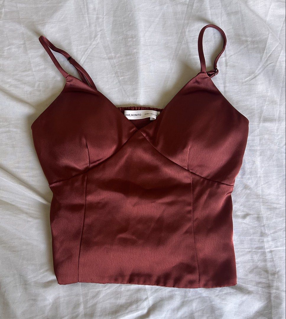 Love Bonito rust red padded top (Category: Others Tops) located in Cebu City. Submitted by rylscloset (Listing ID 1470624697, Image 1). Description: .