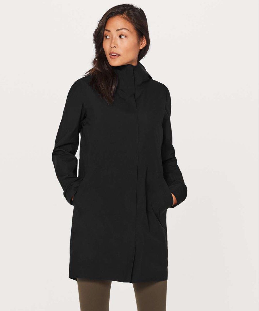 Lululemon 🍋Rain Haven Jacket Black (Category: Coats, Jackets and Outerwear) located in Taguig. Submitted by greenfuzz (Listing ID 1470603886, Image 2). Description: This seam-sealed jacket features a tailored fit and insulation at your core to keep you warm and dry when you're on the move. Made with Glyde fabric that is waterproof and breathable. waterproof glyde Our Waterproof Glyde fabric is engineered with three layers to keep you dry. The li