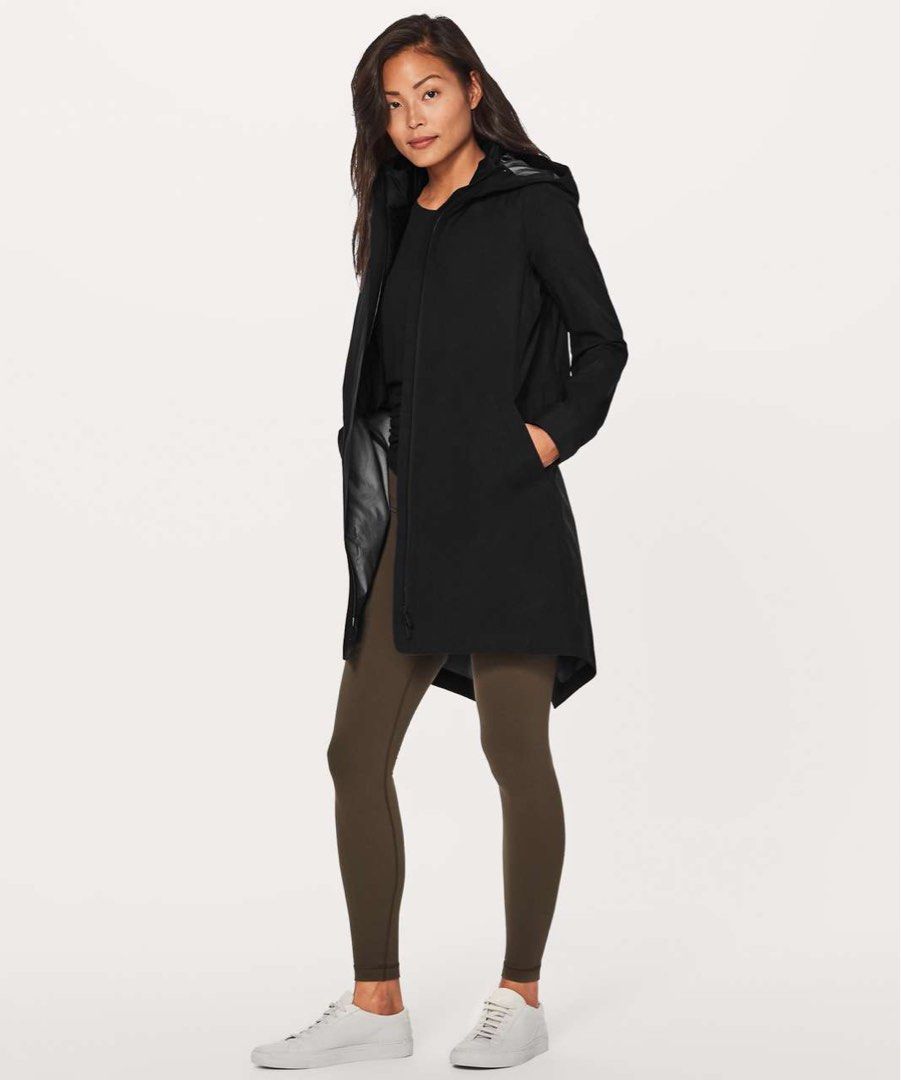 Lululemon 🍋Rain Haven Jacket Black (Category: Coats, Jackets and Outerwear) located in Taguig. Submitted by greenfuzz (Listing ID 1470603886, Image 1). Description: This seam-sealed jacket features a tailored fit and insulation at your core to keep you warm and dry when you're on the move. Made with Glyde fabric that is waterproof and breathable. waterproof glyde Our Waterproof Glyde fabric is engineered with three layers to keep you dry. The li