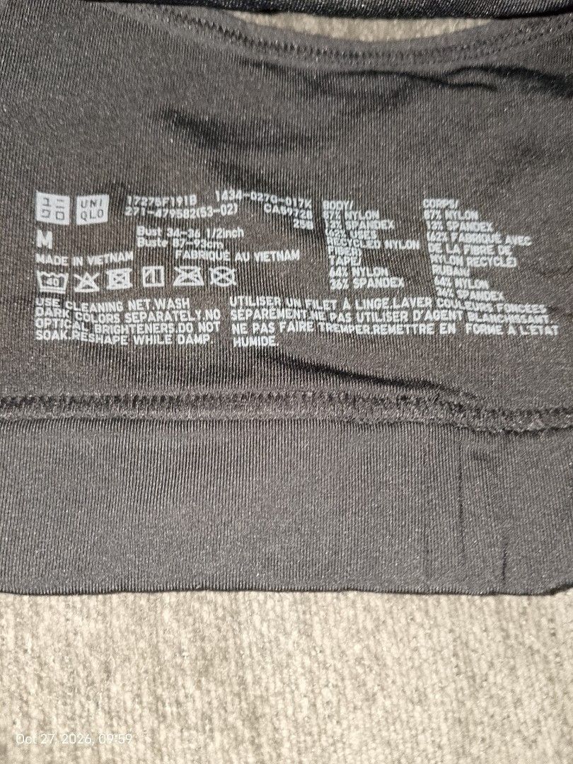 M: UNIQLO BLACK BRA NO PADS (Category: Undergarments & Loungewear) located in Manila. Submitted by truecrystal-1407 (Listing ID 1470568065, Image 3). Description: orig Uniqlo.