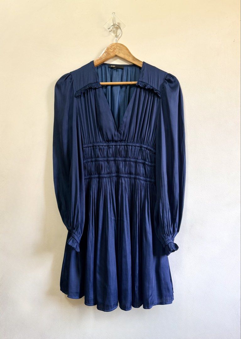 Maje dress (Category: Dresses) located in Tarlac. Submitted by giannisdeclutters4106 (Listing ID 1470559338, Image 1). Description: Good as new Small Deep v neckline Satin flowy fabric Retails at 20k Selling for 2,980 only.