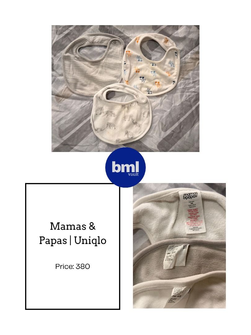 Mamas & Papas & Uniqlo Baby Bibs Set of 3 | BML Vault Philippines ...