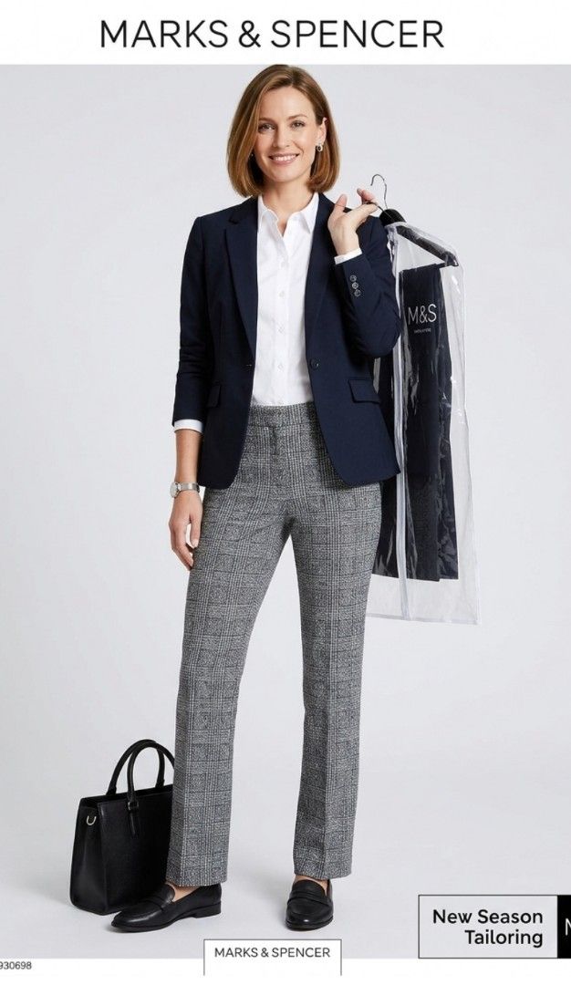 Marks & Spencer Grey Check Tailored Trousers (Category: Trousers) located in Quezon City. Submitted by chph3rd (Listing ID 1470637737, Image 1). Description: - Brand: Marks & Spencer - Item: Grey check tailored trousers - Design: Classic plaid pattern with structured waistband - Condition: Clean overall - Style Tip: Great for office wear or formal occasions; pair with a crisp white shirt and blazer.