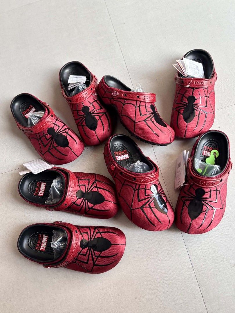 Marvel Spider-Man Crocs Classic Clog Red Black (Category: Slippers & Slides) located in Manila. Submitted by solefly_mnl.26 (Listing ID 1470626084, Image 2). Description: CROCS X SPIDER-MAN RED 1999+sf available sz 40 to 45 mens actual pic posted!!! onhand ready to lalamove/ship via jrs novaliches qc area dm us for orders📩 fb page: solefly mnl v2.