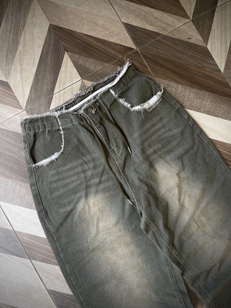 Matcha Washed Baggy Jeans (Category: Jeans) located in Pagadian. Submitted by thrift.wrld (Listing ID 1470650306, Image 2). Description: ( Matcha Washed Baggy Jeans ) Dimensions: • Waist: 32 • Length: 42.5 • Thigh: 14.5 • Hem: 11 Drop Prices: • Mine: 400 + ₱9O shipping fee (sf) Details: • 1O/1O Color rate • Flawless, As new condition with zero flaws • Need wash • Hard Denim.