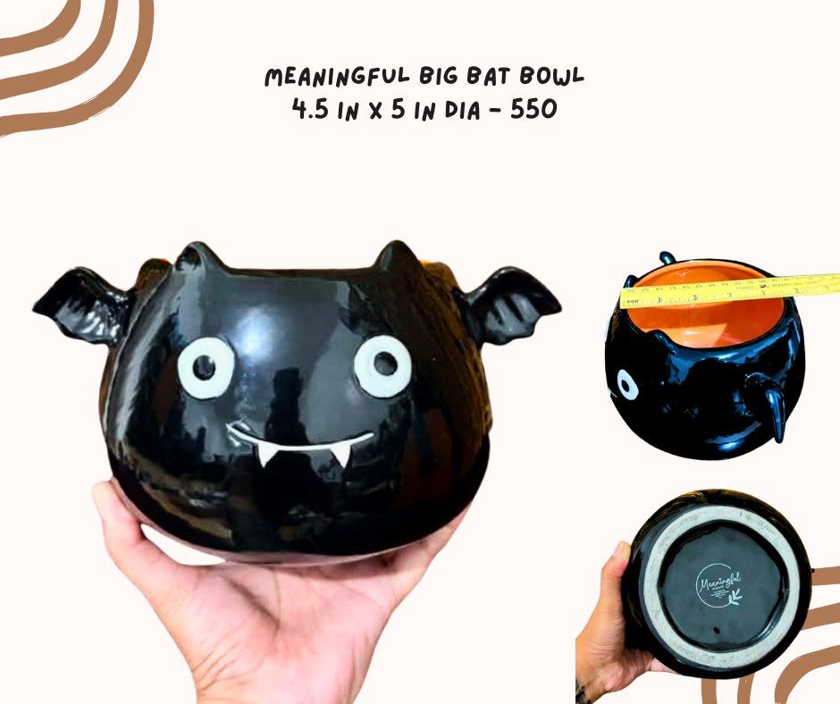MEANINGFUL Big Black Bat Bowl (Category: Vases & Decorative Bowls) located in Pasig City. Submitted by homeyvibesph (Listing ID 1470724563, Image 1). Description: .