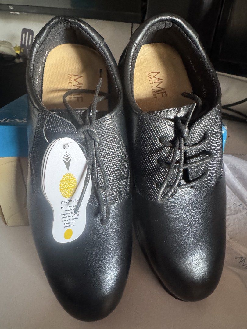 Meet & Feet Dylan Black Size 32 Shoes (Category: Babies & Kids Fashion) located in Quezon City. Submitted by andreaeliz (Listing ID 1470557628, Image 2). Description: - Brand: Meet & Feet (Dylan) - Color: Black - Size: 32 - Condition: Brand new with tags and original box - Design: Lace-up closure with stylish textured panel detail - Comfort: Built-in Dynomotion sole tech for bounce-ready midsole support.