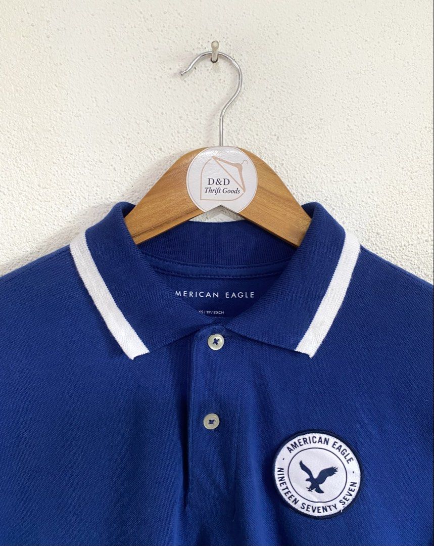 Men’s American Eagle Polo Shirt (Category: Tshirts & Polo Shirts ) located in Goa. Submitted by dandd_thrift_goods (Listing ID 1470695037, Image 3). Description: ▪️ SIZE ON TAG: XS ▪️DIMES: Length 29| Width 19.5 ▪️COLOR RATE: 10/10 ▪️CONDITION: 10/10 ▪️ISSUE: ❌ .