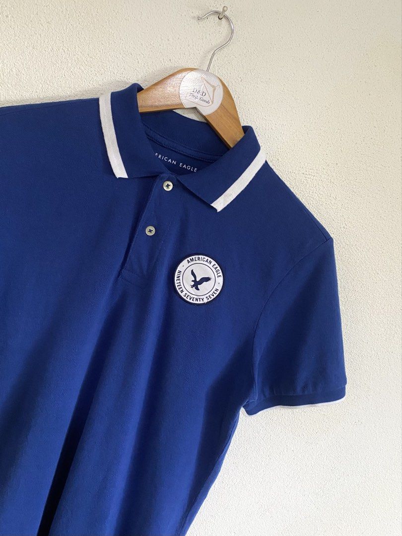 Men’s American Eagle Polo Shirt (Category: Tshirts & Polo Shirts ) located in Goa. Submitted by dandd_thrift_goods (Listing ID 1470695037, Image 2). Description: ▪️ SIZE ON TAG: XS ▪️DIMES: Length 29| Width 19.5 ▪️COLOR RATE: 10/10 ▪️CONDITION: 10/10 ▪️ISSUE: ❌ .