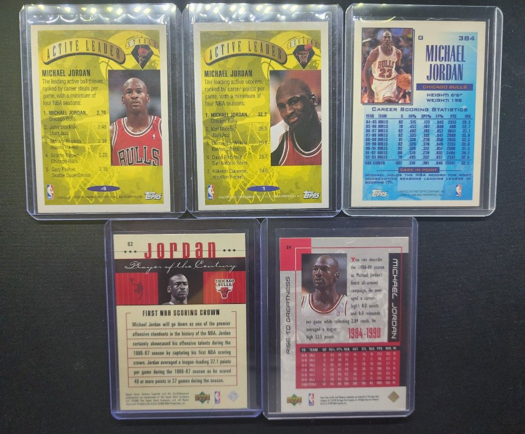 Michael Jordan 4, 1, 384, 82, 24 (Category: Raw Singles) located in Manila. Submitted by kg613 (Listing ID 1470583415, Image 2). Description: MJ 450 each 400 lot .