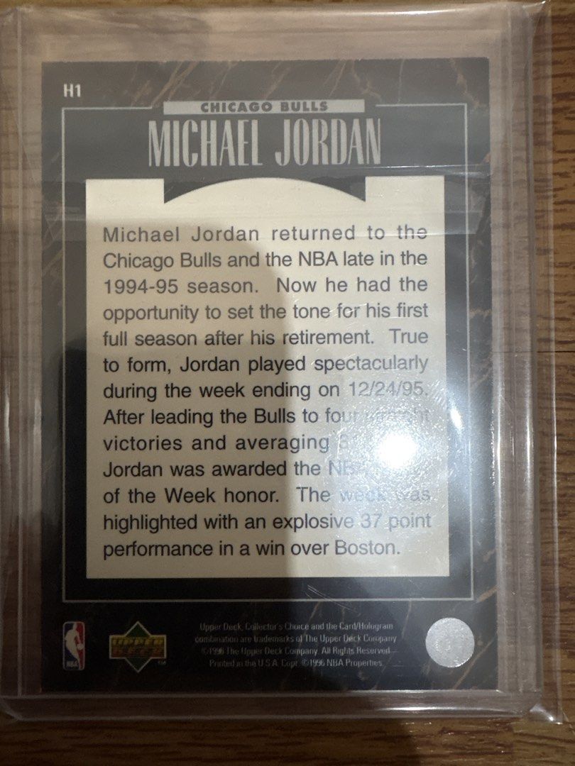 Michael Jordan H1 (Category: Raw Singles) located in Makati City. Submitted by henry.g1 (Listing ID 1470562730, Image 2). Description: Redeemed MJ predictor in Mint condition .