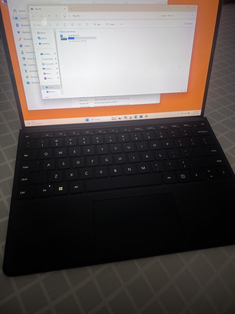 Microsoft Surface Pro 9 i5-1235U 8GB RAM 256GB SSD (Category: Laptops & Notebooks) located in Manila. Submitted by alvsluks (Listing ID 1470675539, Image 3). Description: - Model: Microsoft Surface Pro 9 (Platinum Silver) - OS: Windows 11 - Processor: 12th Gen Intel Core i5 (2.50 GHz) - Memory: 8GB RAM - Storage: 256 ssd - Inclusions: Original black keyboard cover 2-3hrs batt life unit,charger,keyboard meet up sm north.