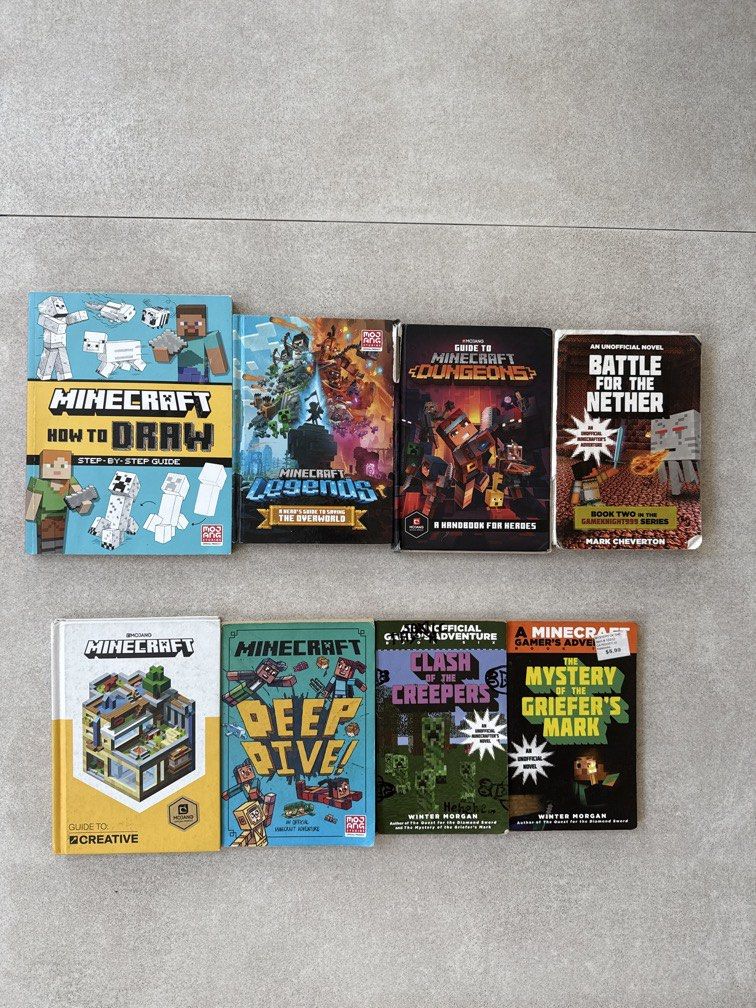 Minecraft Assorted Books 8pcs (Category: Comics & Manga) located in Muntinlupa City. Submitted by mrsalifestyle (Listing ID 1470585816, Image 1). Description: 4books excellent condition 4books used condition.