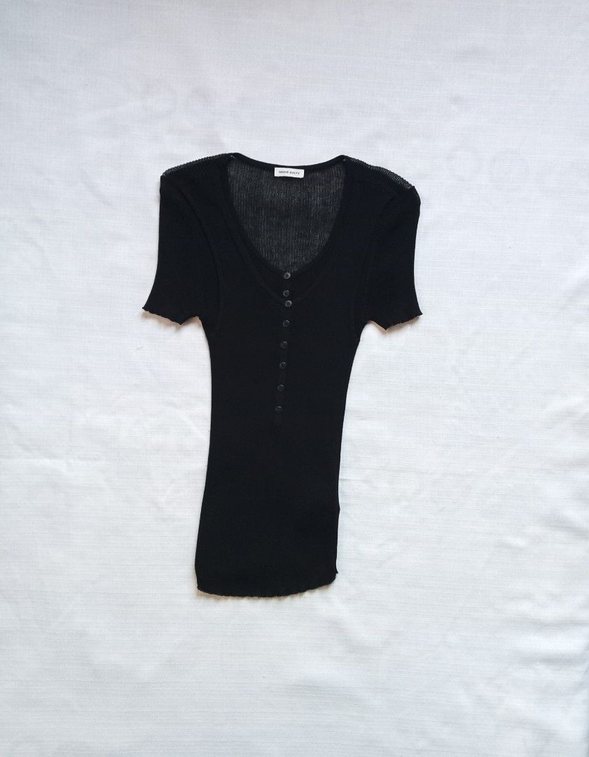 Miss Sixty henley ribbed knit top (Category: Shirts) located in Bagabag. Submitted by thrift_stories96 (Listing ID 1470704009, Image 1). Description: Miss Sixty henley ribbed knit top Small Length - 22.5 Width - 11 stretch up to 15 Cloth material - 2 layer stretchy Condition - excellent No flaw.