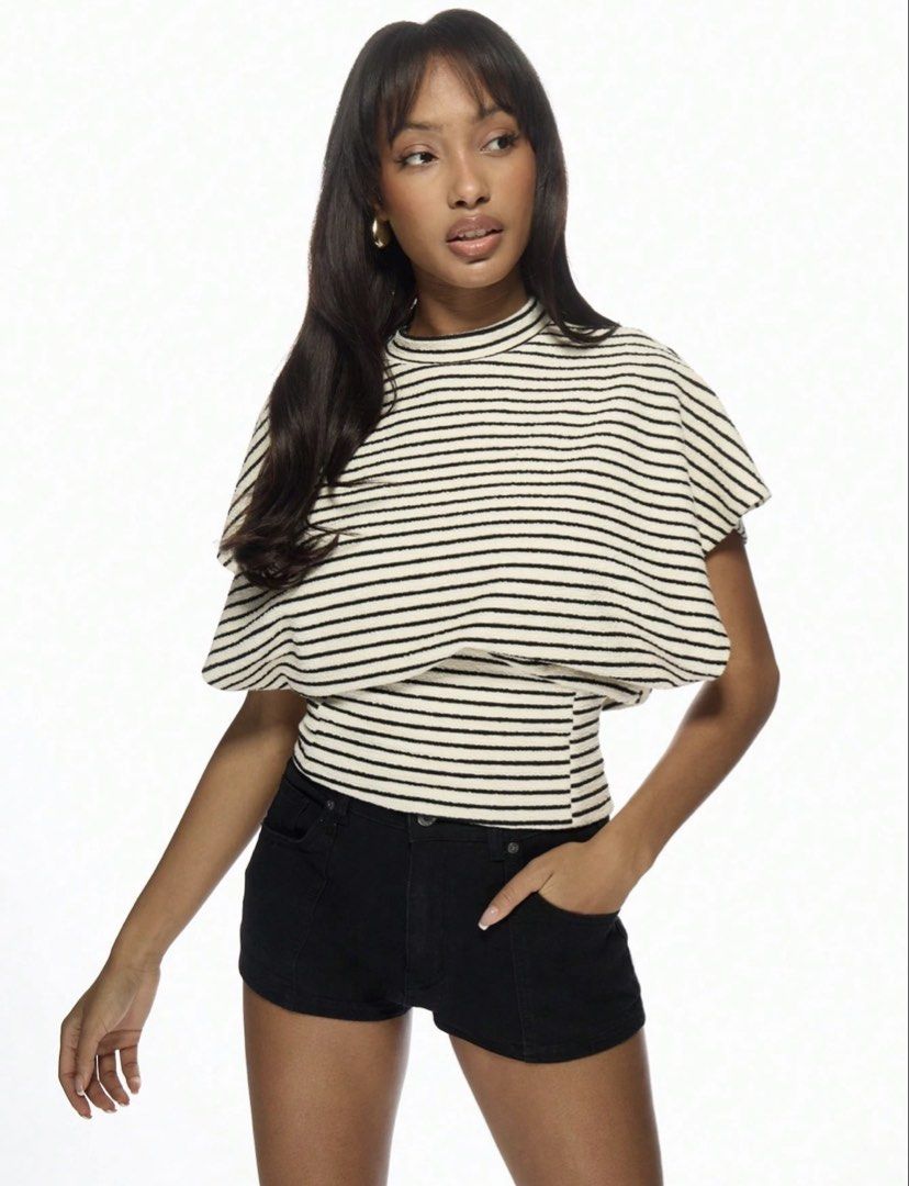 Missguided Striped Mock Neck Batwing Top (Category: Others Tops) located in Manila. Submitted by juliaxgamboa (Listing ID 1470672916, Image 3). Description: HQ knitted fabric.