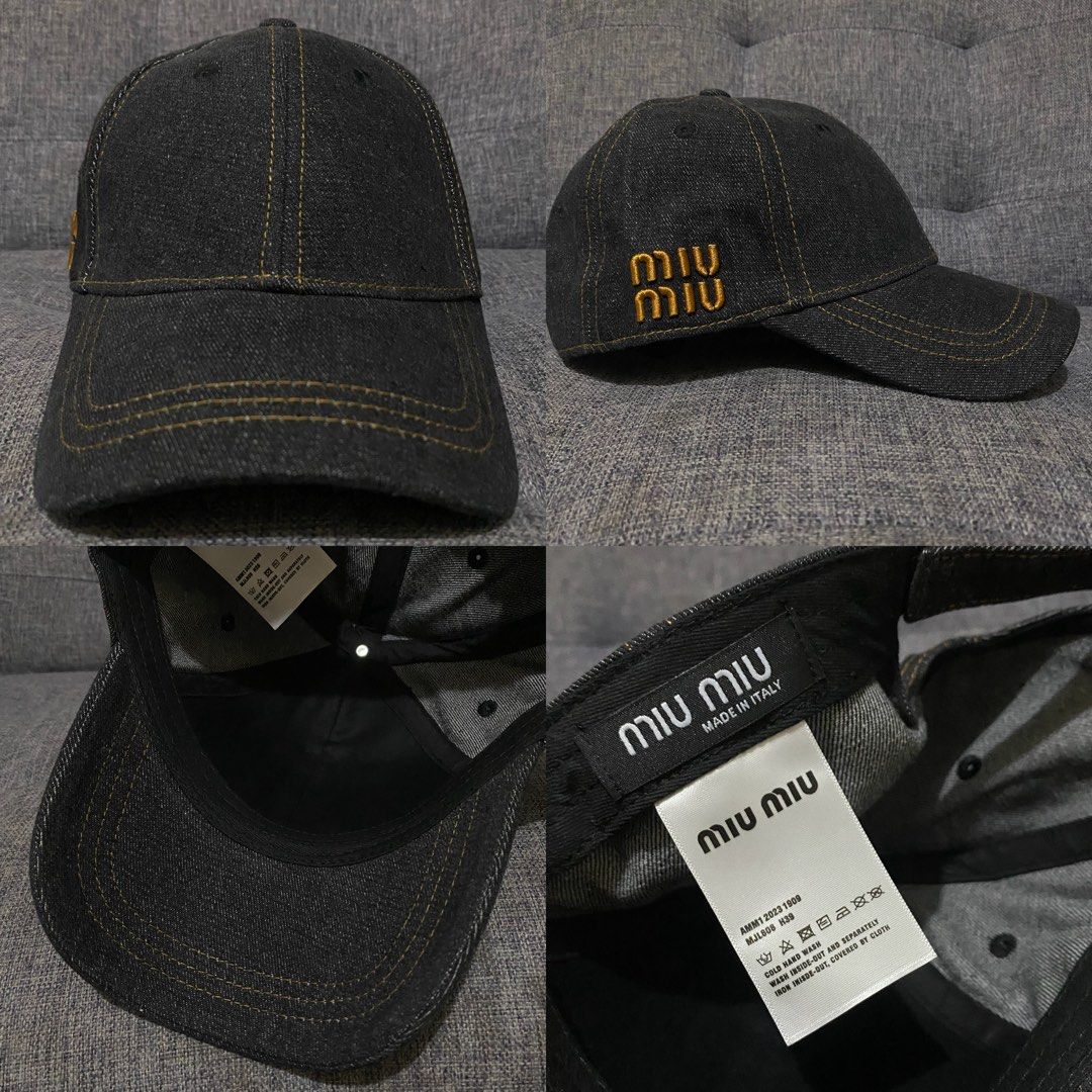 Miu Miu Logo Embroidered Denim Baseball Cap (Category: Hats & Beanies) located in Antipolo. Submitted by JPtrendshop (Listing ID 1470705641, Image 1). Description: .