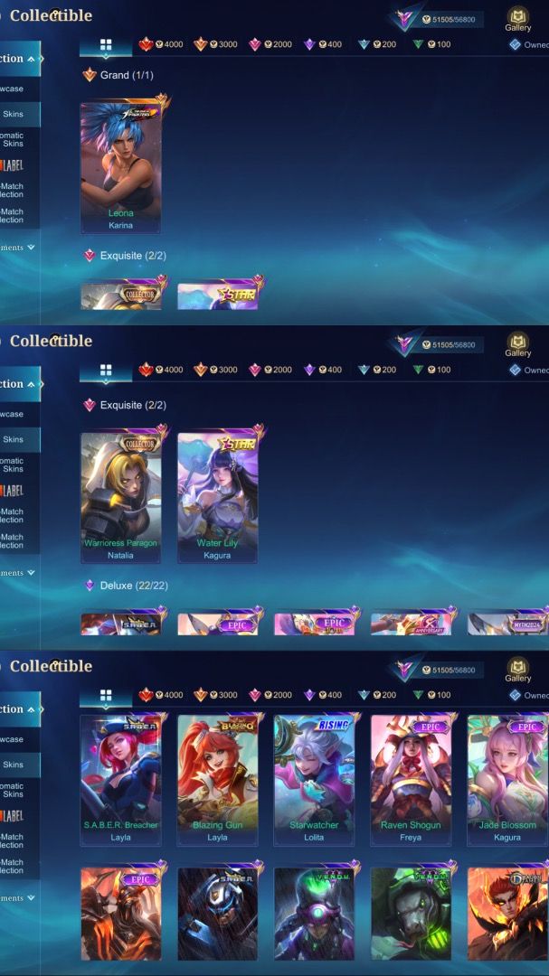 MLBB ACCOUNT FOR SALE (Category: Game Gift Cards & Accounts) located in Masbate. Submitted by xxyts (Listing ID 1470592426, Image 2). Description: Selling this account to buy make ups :>.