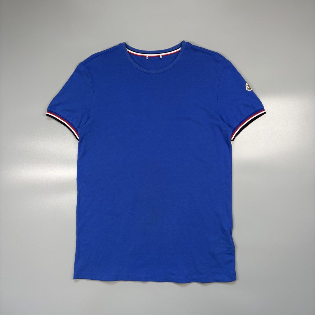 Moncler Embroidered Emblem (Category: Luxury Apparel) located in Cavite. Submitted by onebeancent (Listing ID 1470557602, Image 1). Description: Size: Medium (Men) | L to XL (Women's) Dimension: 19" Width | 28" Length Color: Royal blue Color Rate: 10/10 Issue: Cut neck tag only Condition: Like new pa‼️ Price: 980php Additional Shipping Fee (J&T Small Pouch) 75php Luzon 100php visayas 120php mindanao.