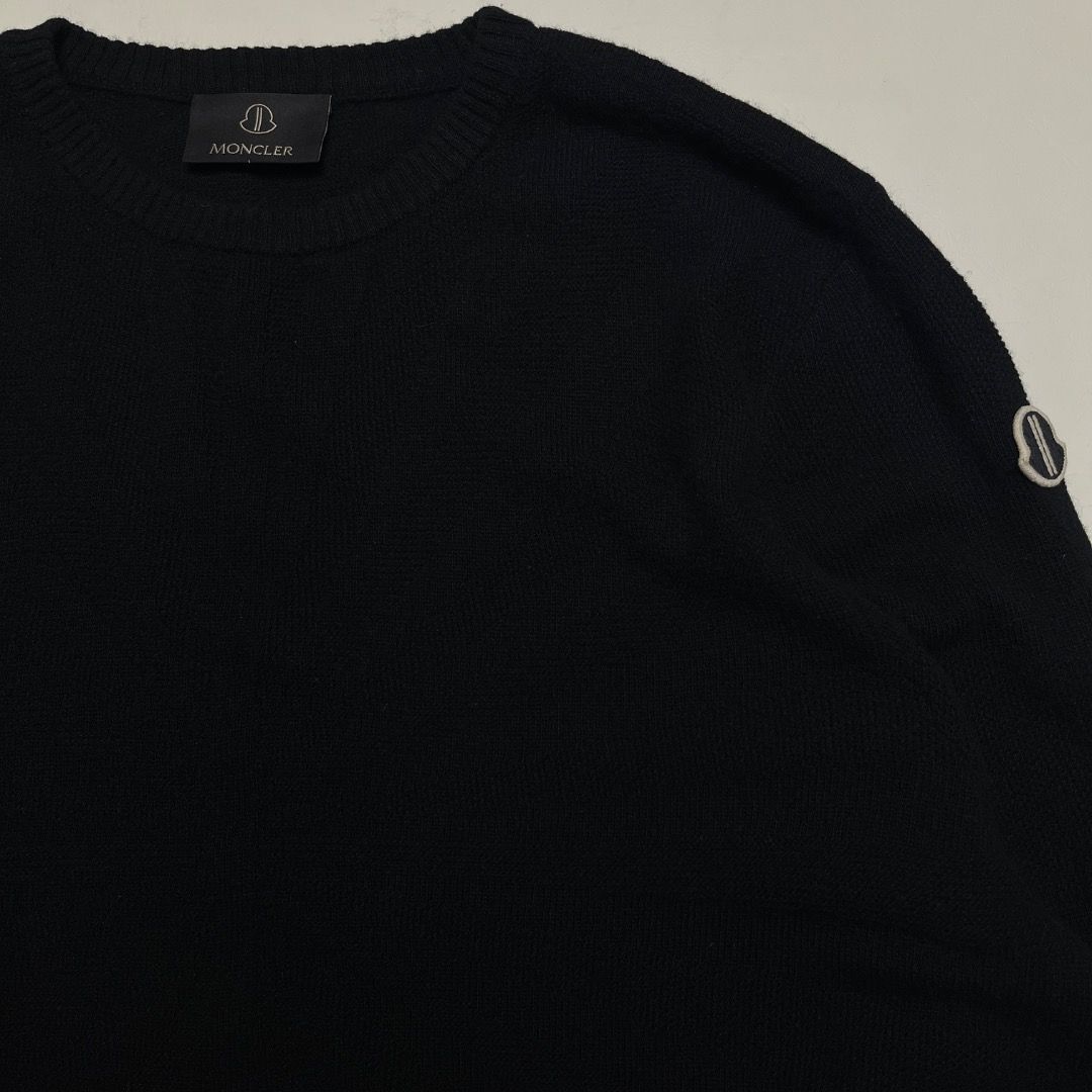 Moncler Rick Owens Knitted Wool Sweater (Category: Coats, Jackets and Outerwear) located in Caloocan City. Submitted by achilles_grails (Listing ID 1470675553, Image 2). Description: - Brand: Moncler x Rick Owens - Style: Knitted Wool Sweater - Color: Classic Black - Features: Premium knit texture, crew neck, signature sleeve logo patch - Authenticity: Includes original Moncler product tags and QR code authenticity label - Condition: Excellent, w