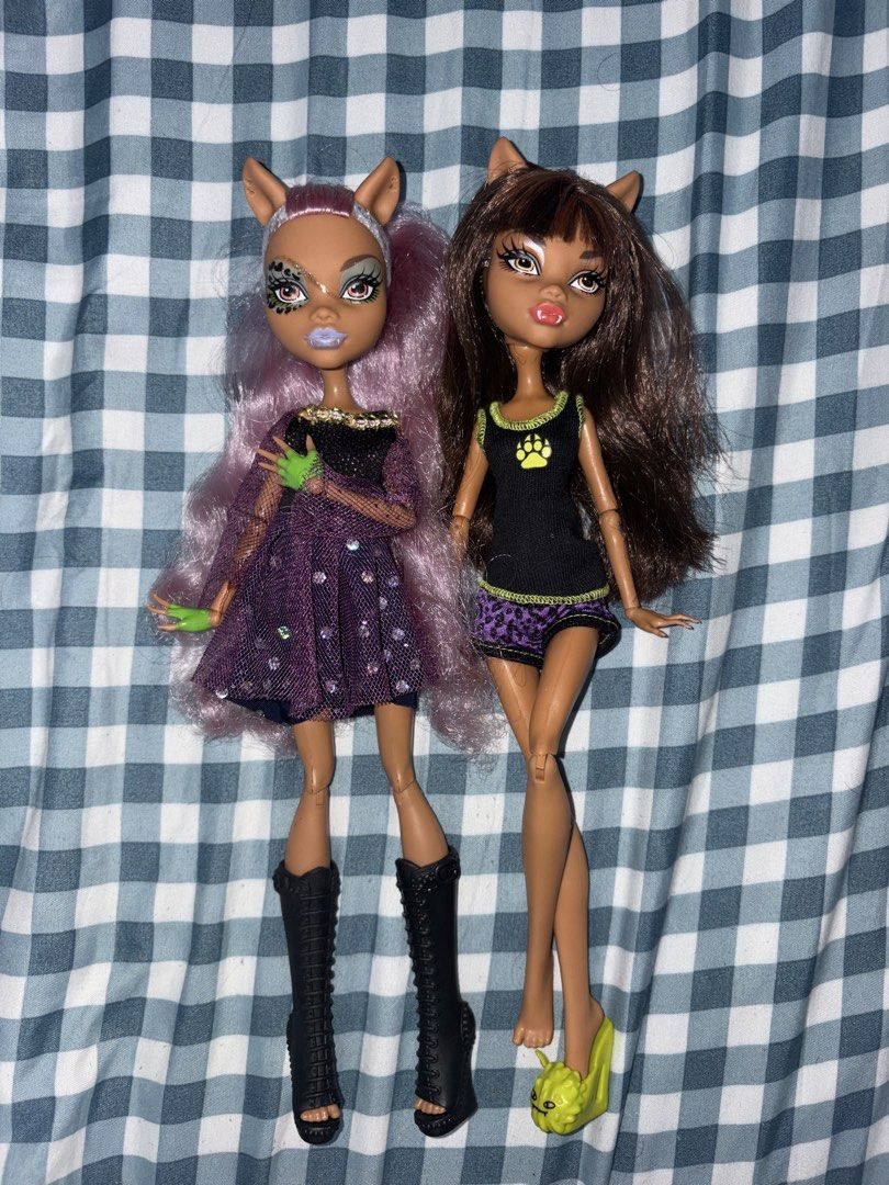 Monster High Clawdeen Wolf Dolls Lot (Category: Kids Toys) located in Alaminos. Submitted by sebastianjtsaran (Listing ID 1470559936, Image 2). Description: - Monster High Clawdeen Wolf Doll Bundle (Set of 2) - Doll 1: ghouls rule, random dress, purrsephone boots and tight joints - Doll 2: deadtired only missing 1 shoe and mask.