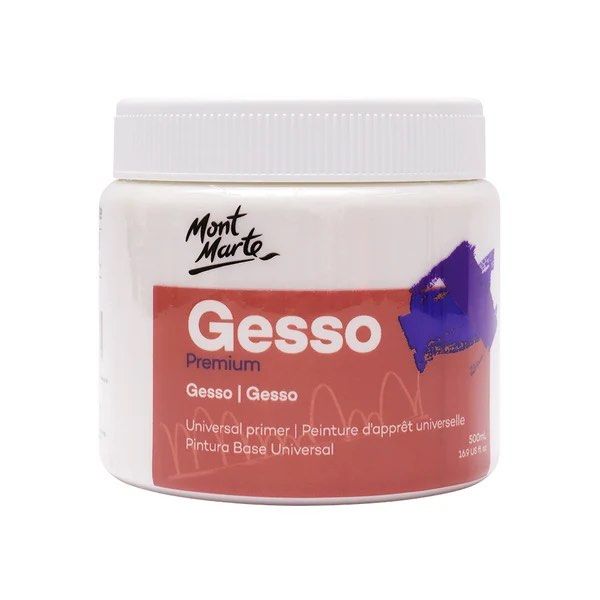 Mont Marte Premium Gesso 500ml Universal Primer (Category: Art & Prints) located in Pasig City. Submitted by bitofahoarder (Listing ID 1470589878, Image 1). Description: - Item: Mont Marte Premium Gesso - Quantity: 2 tubs sold separately - Size: 500ml per tub - Condition: Brand new, unopened, and sealed in original plastic - Use: Universal primer for prepping canvases, wood, and other painting surfaces.