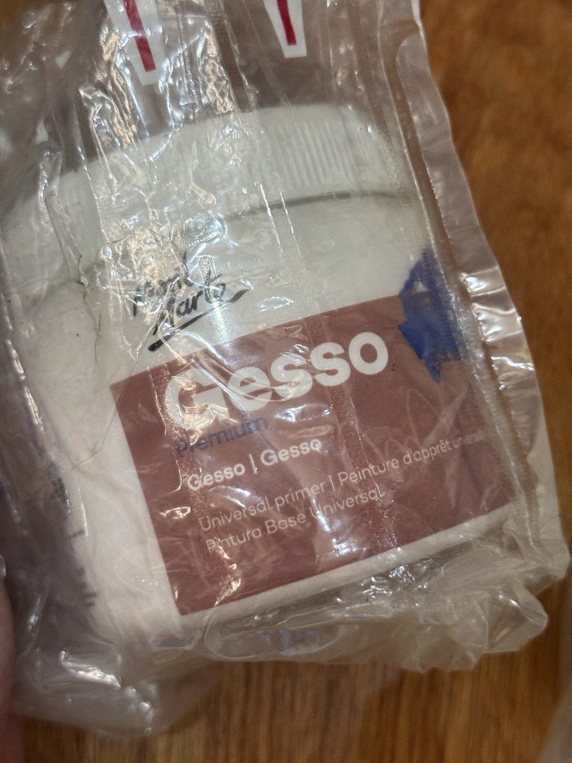 Mont Marte Premium Gesso 500ml Universal Primer (Category: Art & Prints) located in Pasig City. Submitted by bitofahoarder (Listing ID 1470589878, Image 3). Description: - Item: Mont Marte Premium Gesso - Quantity: 2 tubs sold separately - Size: 500ml per tub - Condition: Brand new, unopened, and sealed in original plastic - Use: Universal primer for prepping canvases, wood, and other painting surfaces.