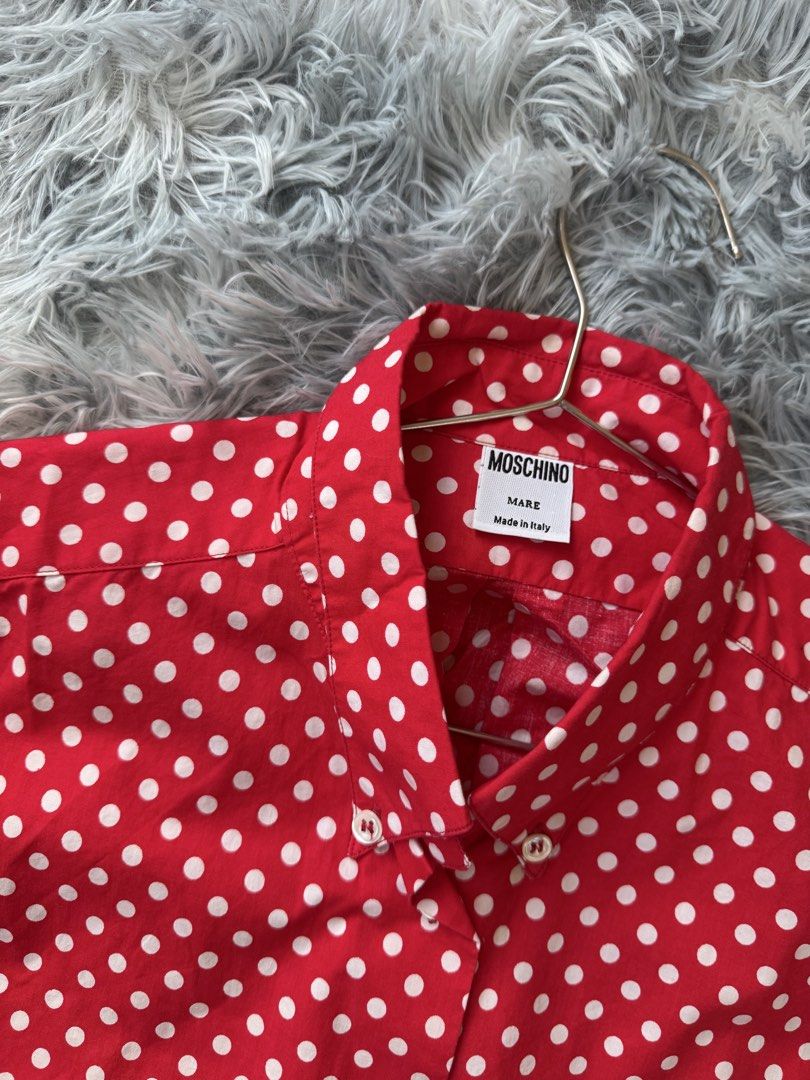 Moschino Mare Polkadots Longsleeves (Category: Longsleeves) located in Taguig. Submitted by mrwickjohn67 (Listing ID 1470732036, Image 3). Description: Like new. Boxy oversized fitting Issue: none Size: in inches (WXL) 25.5x27.5.