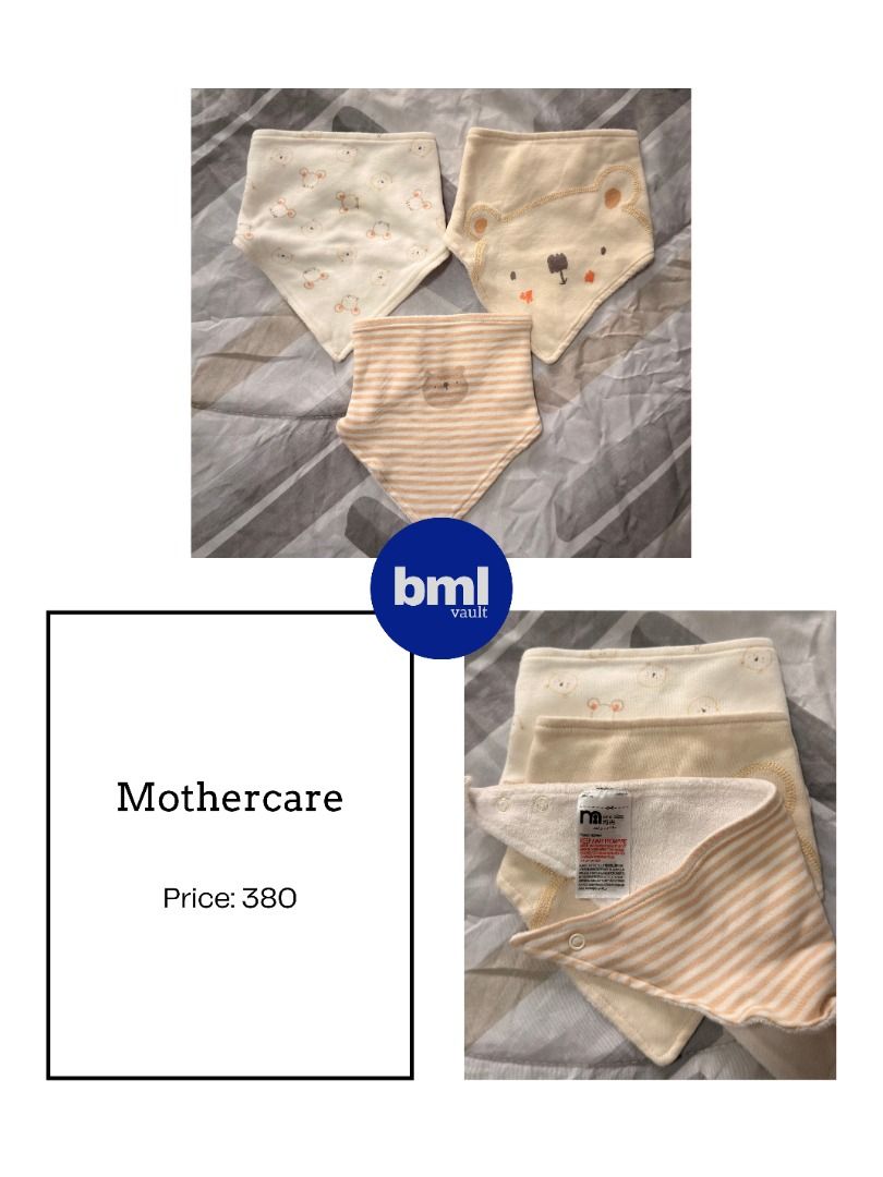 Mothercare Brown/White Baby Bibs Set of 3 | BML Vault Philippines ...