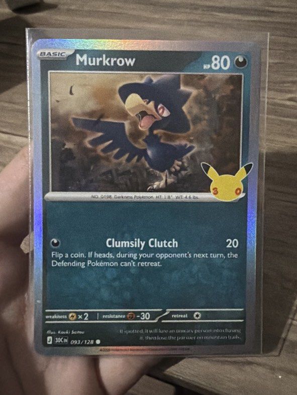 Murkrow Pokemon 30th Card (Category: Raw Singles) located in Quezon City. Submitted by bananak1tchen (Listing ID 1470673207, Image 1). Description: RFS: Decluttering MOP: Bank Transfer MOD: J&T/SDD.