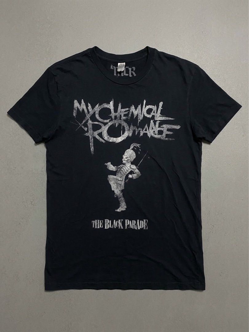 My chemical romance shirt (Category: Activewear) located in Manila. Submitted by brightcloud_25 (Listing ID 1470606291, Image 1). Description: My Chemical Romance (Official Merch) (The Black Parade)shirt (Style)Distress colar and hems Size small 18 x 27 Good as new 650 + sf.