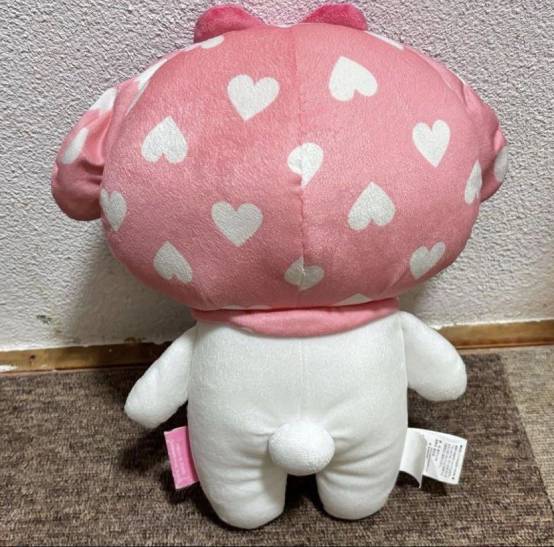 My Melody Heart Pattern Plush (Category: Character Goods) located in Cabanatuan. Submitted by mimi.hub (Listing ID 1470561907, Image 2). Description: ctto dm for actual photo faded tag.