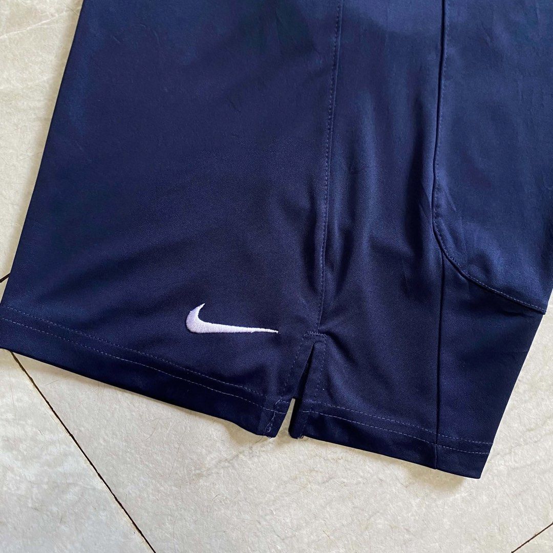 Nike Dri-FIT Navy Blue Athletic Shorts (Category: Shorts) located in Butuan. Submitted by jc13thrifts (Listing ID 1470617601, Image 3). Description: - Brand: Nike - Style: Dri-FIT Training Shorts - Color: Dark Navy Blue - Size/Fit: Regular with elastic waistband & adjustable black drawstring - Features: Moisture-wicking lightweight fabric, functional side pockets, embroidered white Swoosh logo - Condition: Clean, minimal signs of wear.