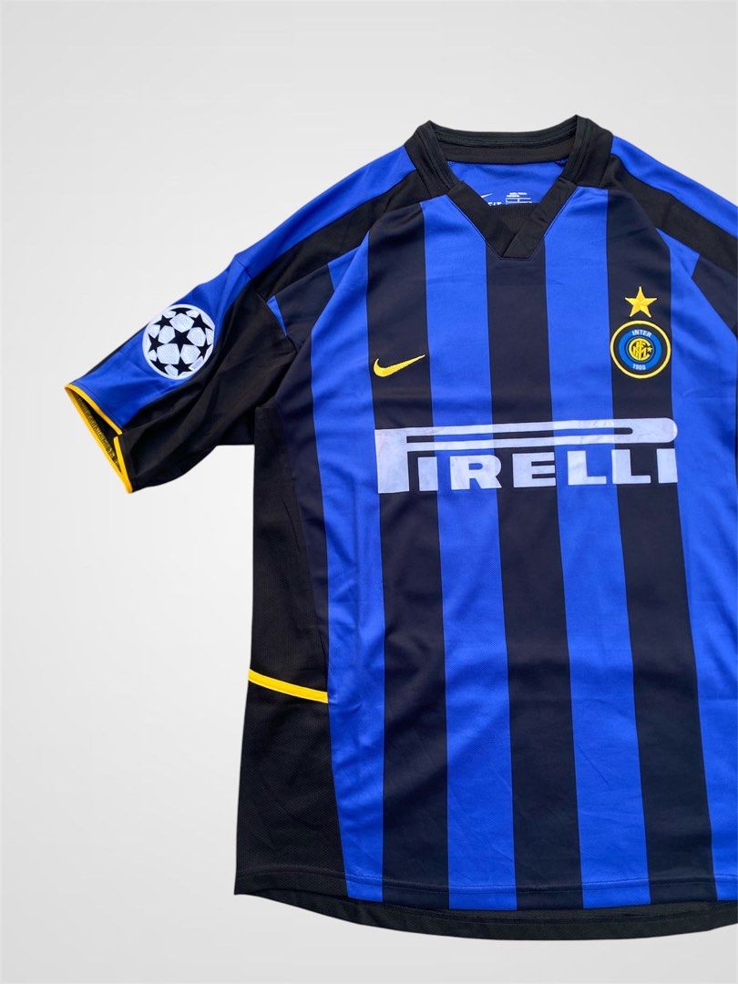 Nike Milan (Category: Tshirts & Polo Shirts ) located in Bauang. Submitted by thriftydetrese (Listing ID 1470668299, Image 3). Description: Nike Inter Milan 2002/2003 Firelli Soccer Jersey Size Large W- 23 L- 28 No issue Excellent Condition .