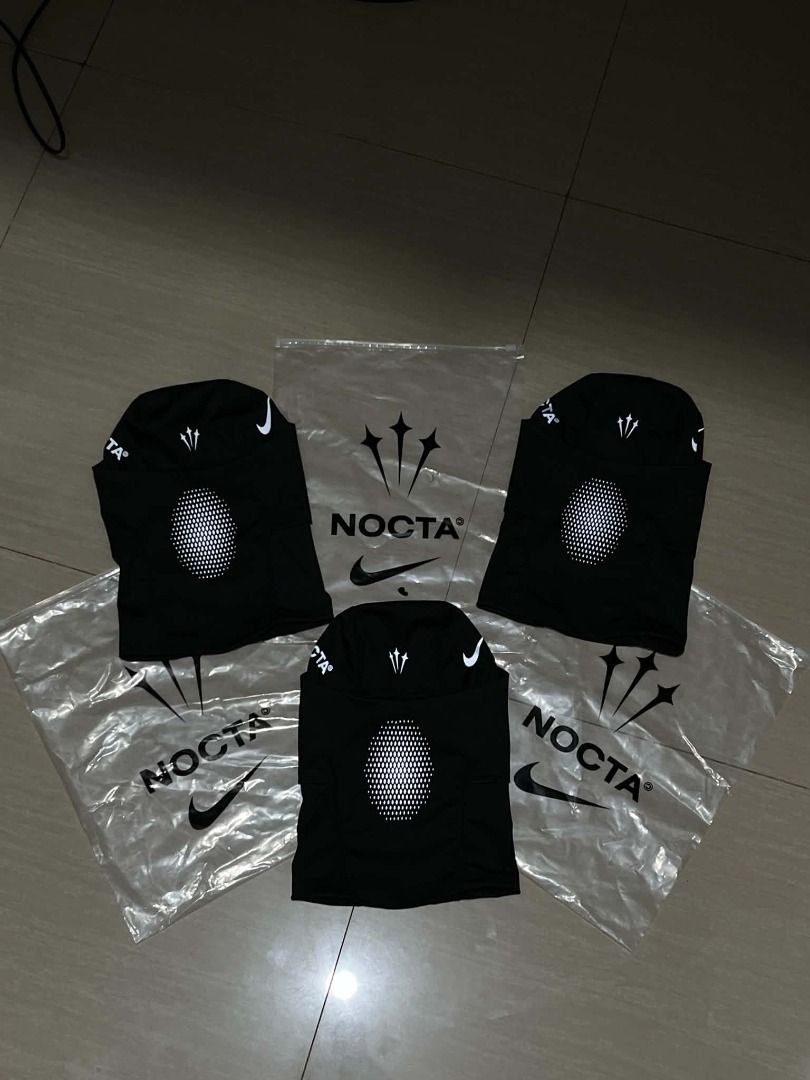 Nike NOCTA Balaclava Black (Category: Coats, Jackets and Outerwear) located in Caloocan City. Submitted by glocko16 (Listing ID 1470706599, Image 1). Description: - Brand: Nike NOCTA - Color: Black with reflective front branding - Condition: Brand new in original plastic bag - Ideal for: Streetwear, cold weather, and biking - Availability: Only 3 pieces left.
