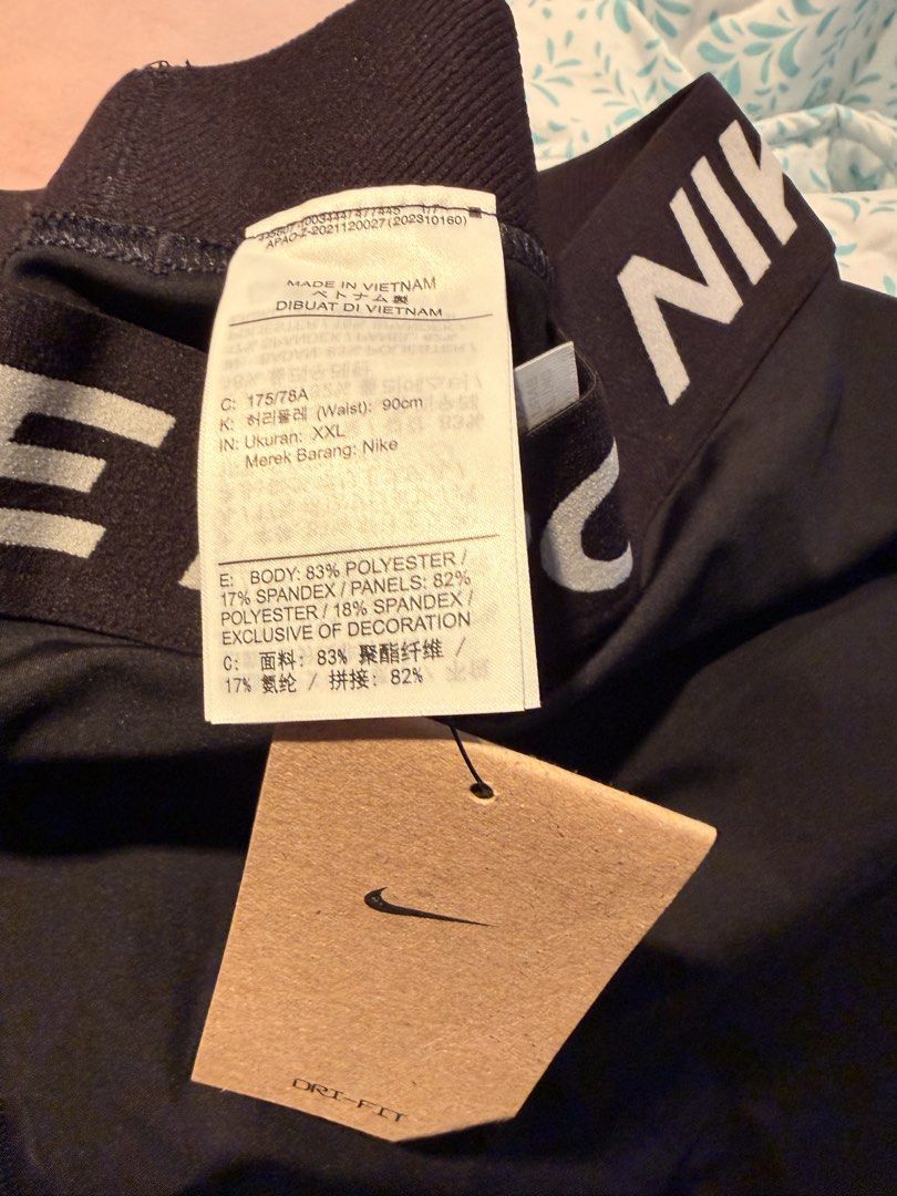 Nike Pro Dri-FIT Black Leggings (Category: Activewear) located in Las Pinas. Submitted by mikokichi (Listing ID 1470593249, Image 2). Description: - Brand: Nike Pro - Style: High-waisted leggings - Size: XXL (90cm waist) - Condition: Brand new with original tags attached 📍Taft Avenue, MNL .