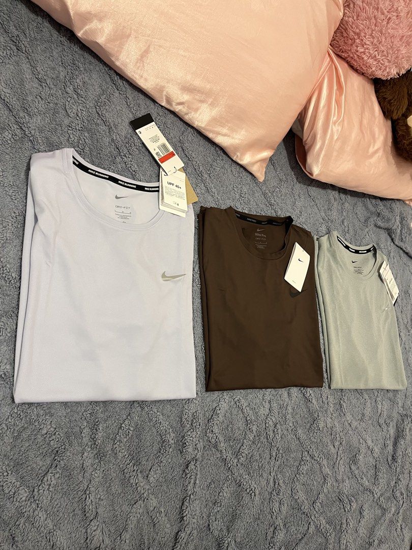 Nike Running shirt (Category: Activewear) located in Manila. Submitted by trying2bbttr (Listing ID 1470678444, Image 3). Description: Brand new - L & XL available size Nike Pro Dri-FIT Men’s Short-Sleeve Top - Baroque Brown - 1.5k Nike Dri-FIT UV Miler Men’s Short-Sleeve Running Top - Grey Fog & Ghost (White) - 1.2k Can give discount if get more than 1.