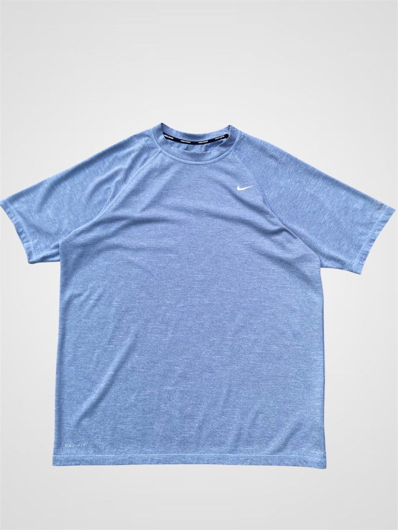Nike Swim (Category: Formal Shirts) located in Bauang. Submitted by thriftydetrese (Listing ID 1470666641, Image 1). Description: Nike Hydroguard Dri-Fit UPF 40+ Heather Blue Size Medium/Large W- 22 L- 27 No issue Brand new Excellent Condition .