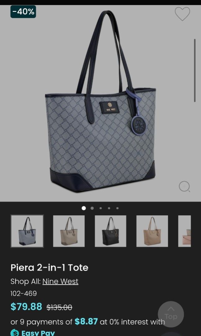 NINE WEST TOTE BAG (Category: Tote Bags) located in General Mariano Alvarez. Submitted by adonid (Listing ID 1470641813, Image 2). Description: VERY GOOD CONDITION ORIGINAL NINEWEST TOTE BAG LIKE NEW CONDTION NO ISSUE.