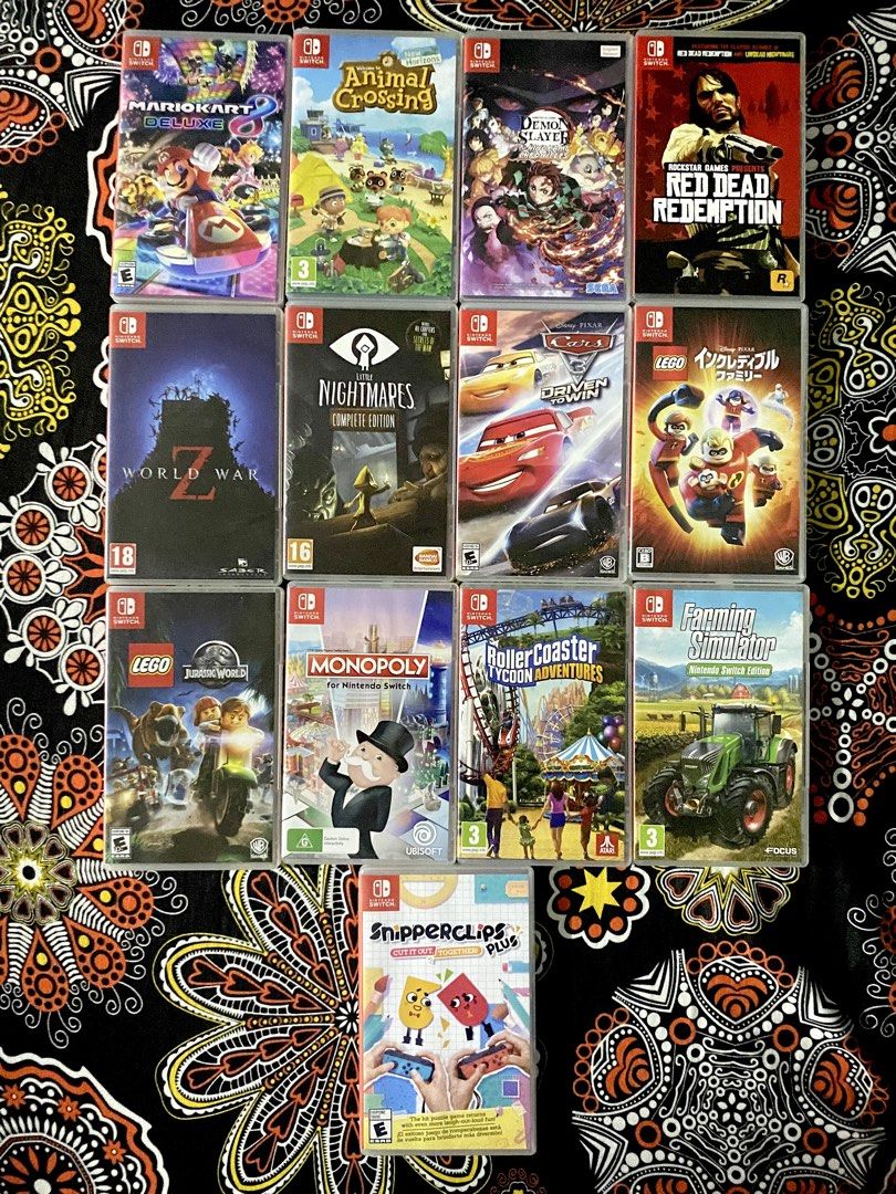 Nintendo Switch Gamess (Category: Nintendo) located in General Trias. Submitted by eddd14 (Listing ID 1470666700, Image 1). Description: For Sale Nintendo Switch Games No issue, All working ✨ Pricelist: Mariokart Deluxe 8 - 1700 Animal Crossing - 1600 Demonslayer Hinokami Chronicles - 1500 Little Nightmares Complete Edition - 1200 Red Dead Redemption - 1500 World War Z - 1300 Cars 3 Driven to Win - 1000 The Incredibles Lego - 1000 Jurassic World 