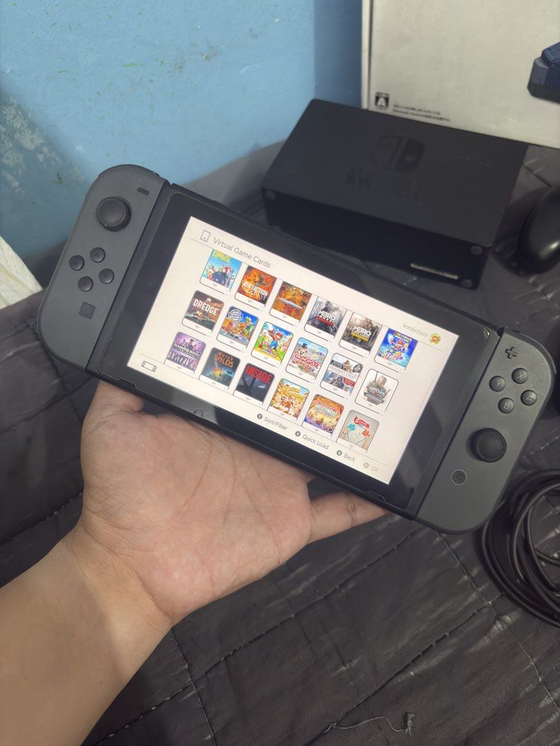Nintendo Switch V2 with 6 Primary & 125 Secondary Digital Games (Category: Nintendo) located in Cavite. Submitted by xsavier88 (Listing ID 1470685423, Image 3). Description: 🌟For sale for sale! Nintendo Switch V2 with Games 8,500 PHP 8,500 PHP 8,500PHP 🌟INCLUSIONS: Complete accessories 2 Extra Grip Brandnew Nintendo Labo Set 6 Primary Access Games (Playable anytime offline or online) -Dragons Dogma -DragonBall Fighters Z -Dark Souls -Civilizati