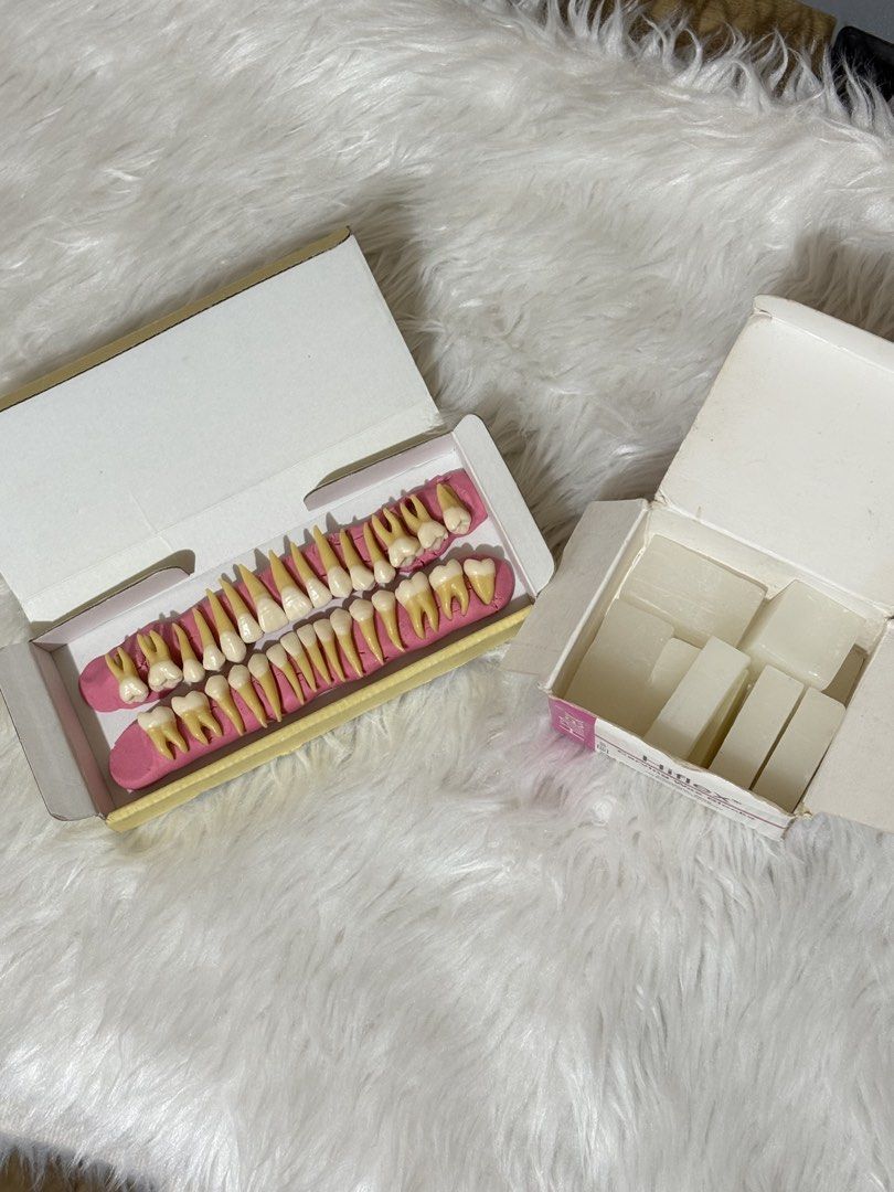 Nissin Tooth Model Set (Category: Everything Else Others) located in Manila. Submitted by yeshaaa07 (Listing ID 1470695064, Image 1). Description: FOR SALE: Nissin Tooth Model Set - Used only as a reference for Oral Anatomy Carving - Very good condition - W/ free ivory wax and Hiflex carving wax blocks - Base plate got lost & No 18, 48 📍Makati/NU MOA 📦 Lalamove/Meet up only at NU MOA ₱ 3,400.