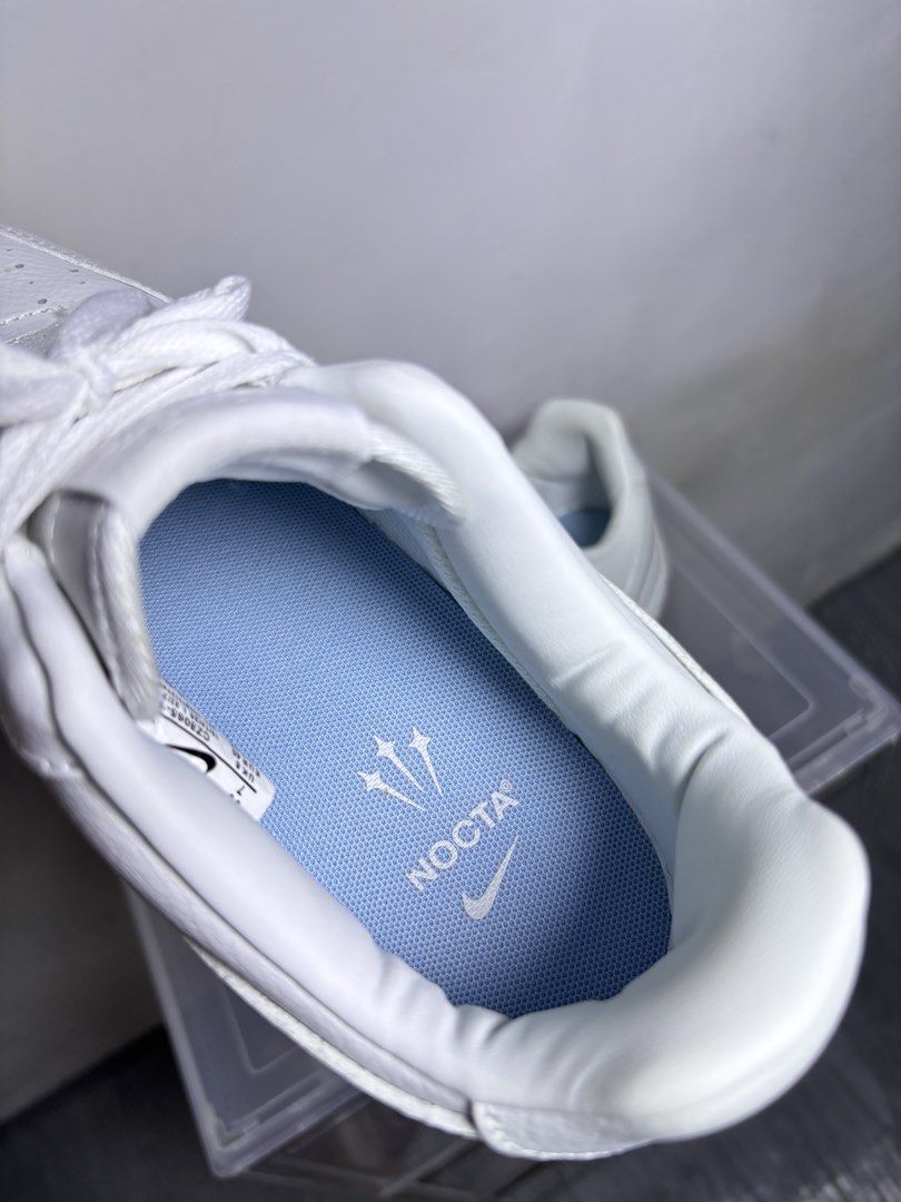 Nocta x Nike Air Force 1 - White (Category: Shoe inserts & accessories) located in Manila. Submitted by mslourrrr (Listing ID 1470686485, Image 3). Description: 𝐍𝐢𝐤𝐞 𝐀𝐢𝐫 𝐅𝐨𝐫𝐜𝐞 𝟏 𝐱 𝐃𝐫𝐚𝐤𝐞 𝐍𝐎𝐂𝐓𝐀 👟 (Love You Forever) • 7 mens / 8.5 wms size • with box and accessories - used once (saglit lang nagamit) - 9.5 condition - no issue - ORIGINAL/ NIKE bought (no receipts) DM for price and more details..