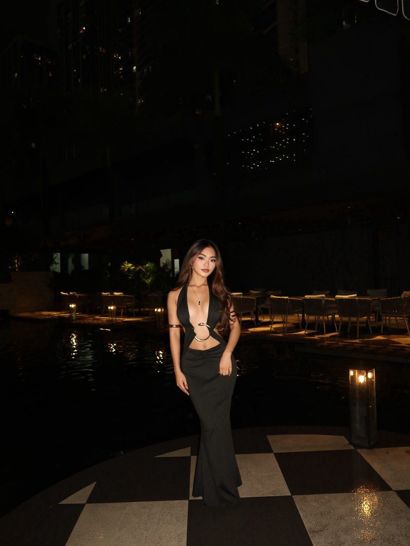 Normani O-Ring Embellished Backless Dress (Category: Dresses) located in Manila. Submitted by alyleylo (Listing ID 1470582342, Image 3). Description: ✨Worn once only ✨In excellent condition ✨Good as new 💌Message me for more details!.