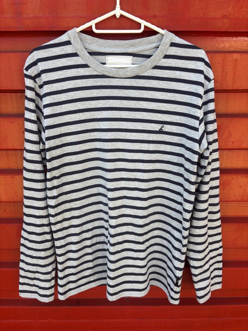 Number Nine Denim Stripe Longsleeves (Category: Tshirts & Polo Shirts ) located in Bacolod City. Submitted by keel_08 (Listing ID 1470634927, Image 1). Description: 18 W 25.5 L + shipping fee.