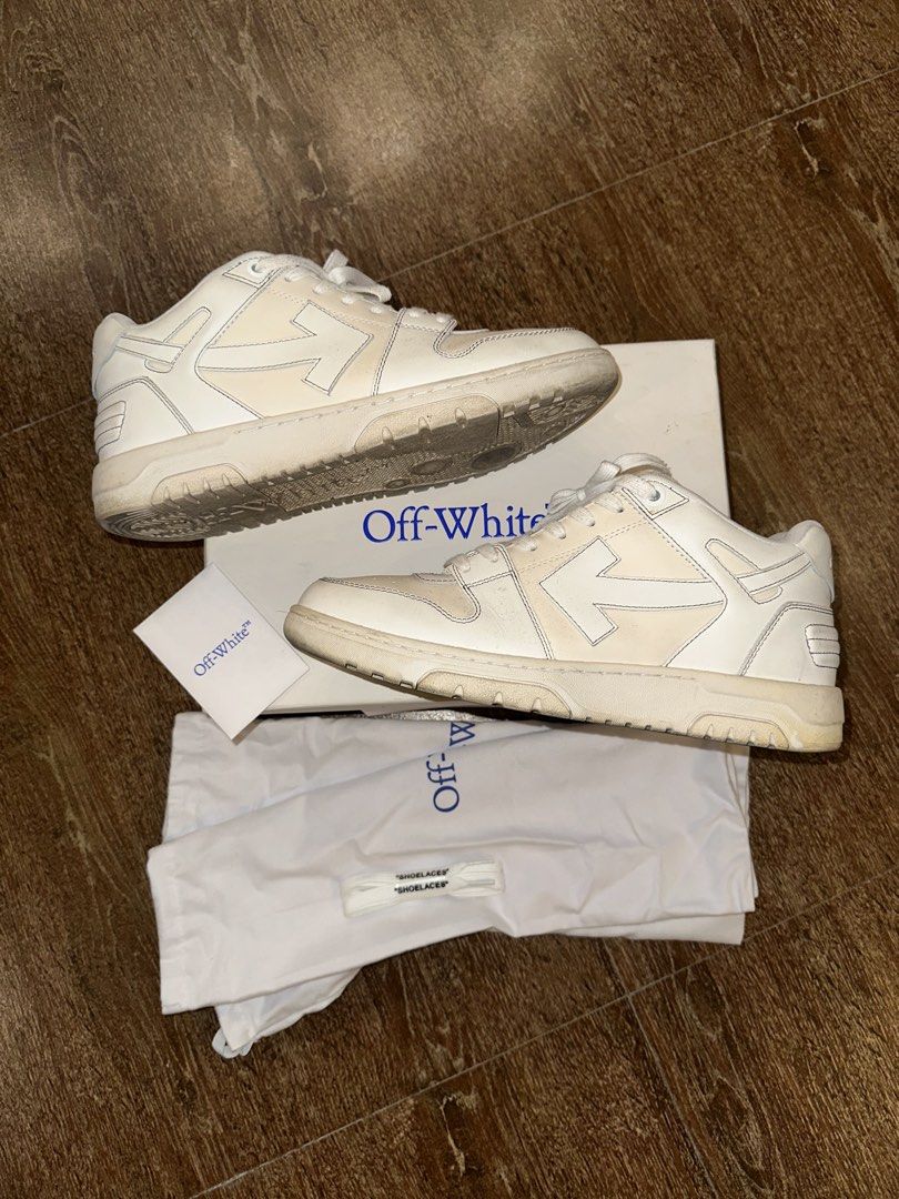 Off White (Out of Office) Triple White (Category: Casual Shoes) located in Manila. Submitted by kurbym (Listing ID 1470582393, Image 1). Description: Off White (Out of Office) Triple White Sz 46 EU OR 12 US MENS COMPLETE INCLUSIONS Needs cleaning Price: 13,000 nego Pm for more.