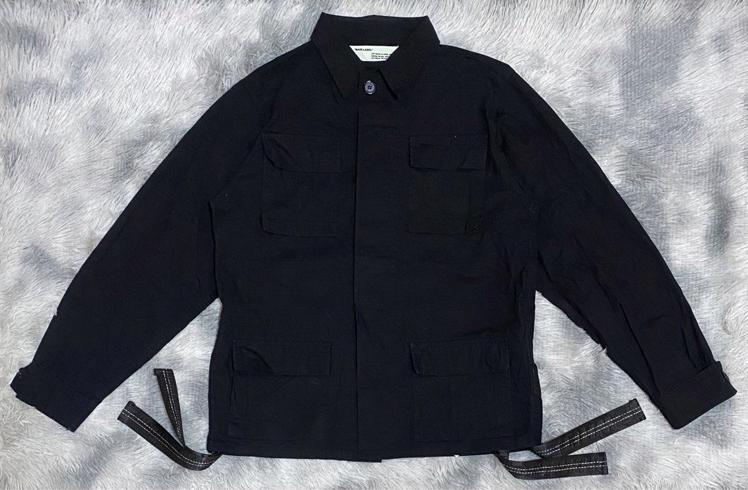 Off-White Fire Tape Utility Jacket (Category: Coats, Jackets and Outerwear) located in Tarlac. Submitted by cheap.fleaaa (Listing ID 1470569592, Image 1). Description: Offwhite✨ Width: 21.5 Length: 27 Issue: minor lints sa print pero removable 3,000 + ship Any courier Tarlac based📍.